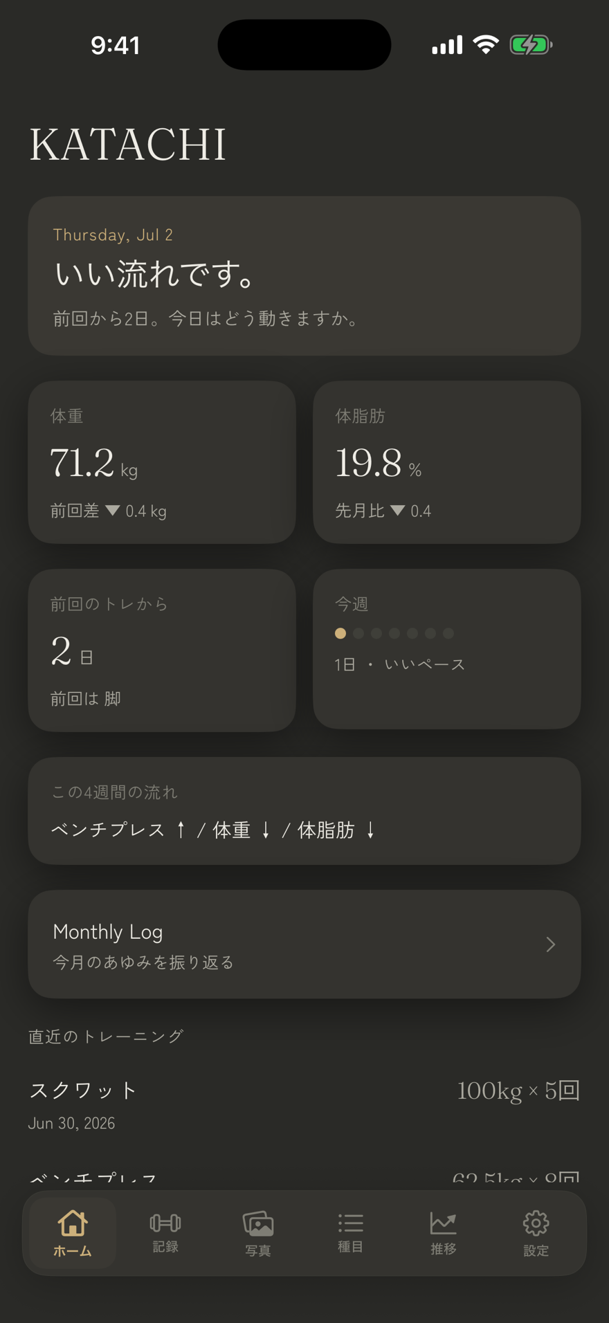 KATACHI ホーム(ダーク)